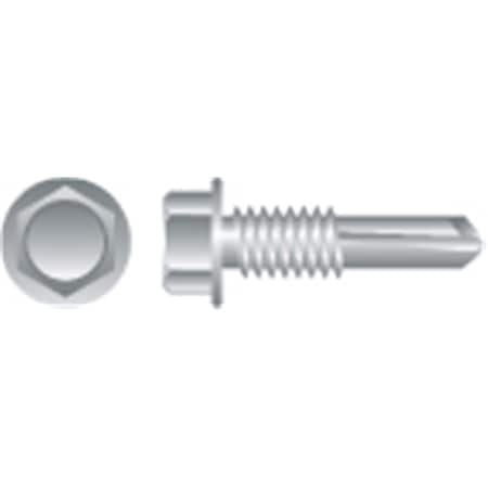 Strong-Point 14-14 x 2.50 in. Unslotted Indented Hex Washer Head Screws Zinc Plated, 1000PK H1440